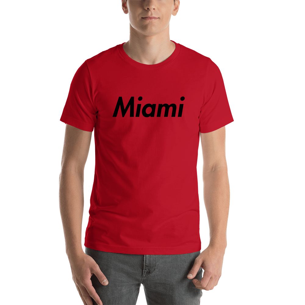 Personalized Miami T-Shirt - Red - Shirt View
