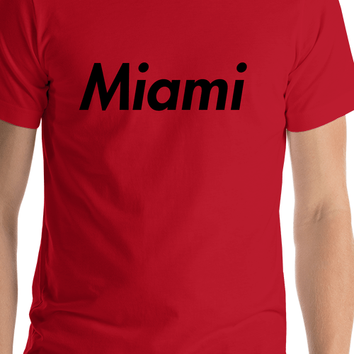 Personalized Miami T-Shirt - Red - Shirt Close-Up View