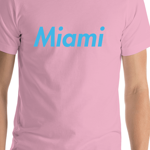 Personalized Miami T-Shirt - Pink - Shirt Close-Up View