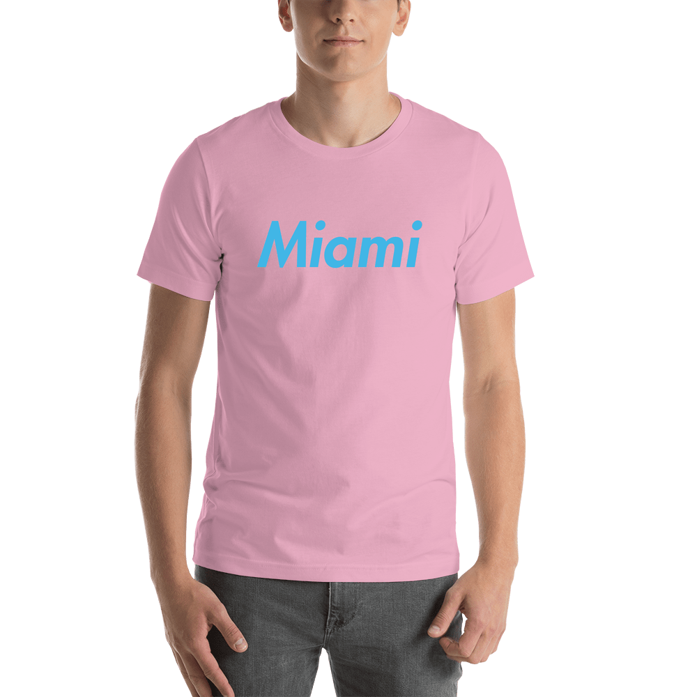 Personalized Miami T-Shirt - Pink - Shirt View