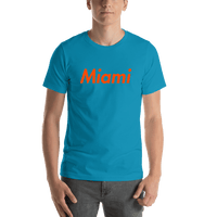 Thumbnail for Personalized Miami T-Shirt - Teal - Shirt View