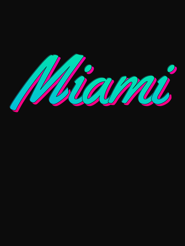 Miami T-Shirt - Black - Synthwave Outrun Vice South Beach Florida Vibes - Decorate View