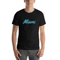 Thumbnail for Miami T-Shirt - Black - Synthwave Outrun Vice South Beach Florida Vibes - Shirt View