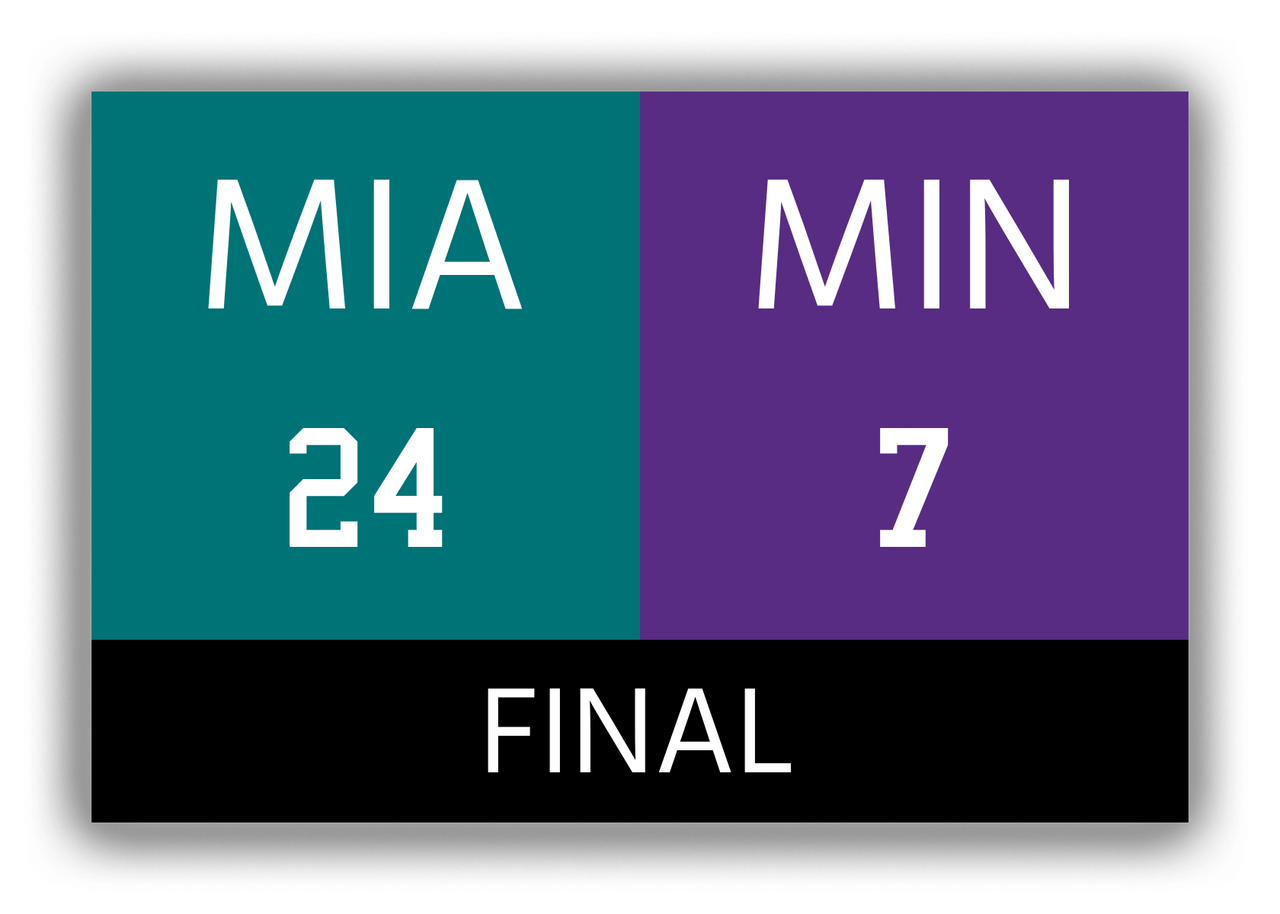 Miami vs Minnesota Canvas Wrap & Photo Print - 1973 1974 Football Championship - Front View