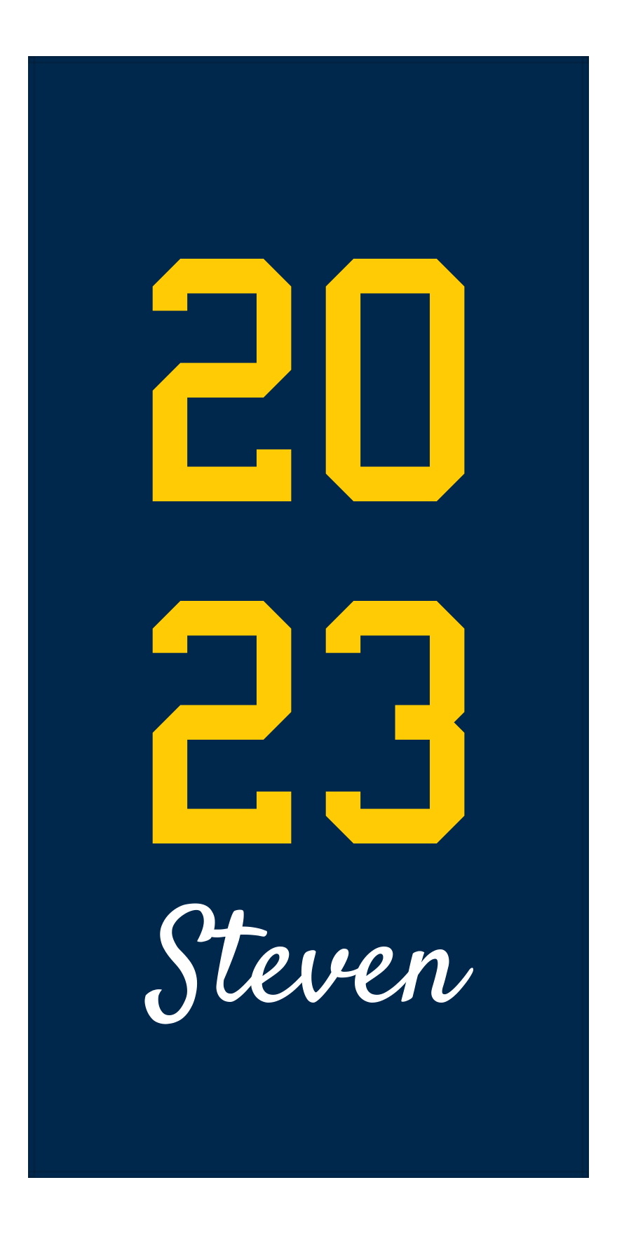 Personalized Michigan Graduation Gift Beach Towel - Front View
