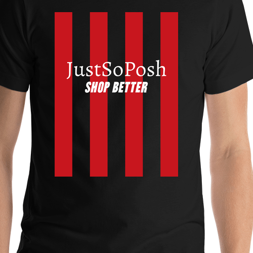 Personalized Milan Italy Soccer T-Shirt - Black - Shirt Close-Up View