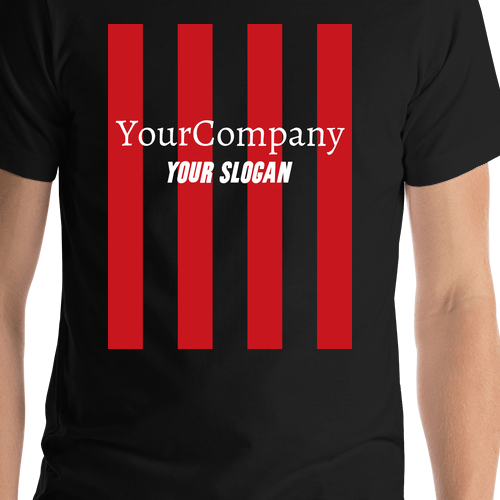 Personalized Milan Italy Soccer T-Shirt - Black - Shirt Close-Up View
