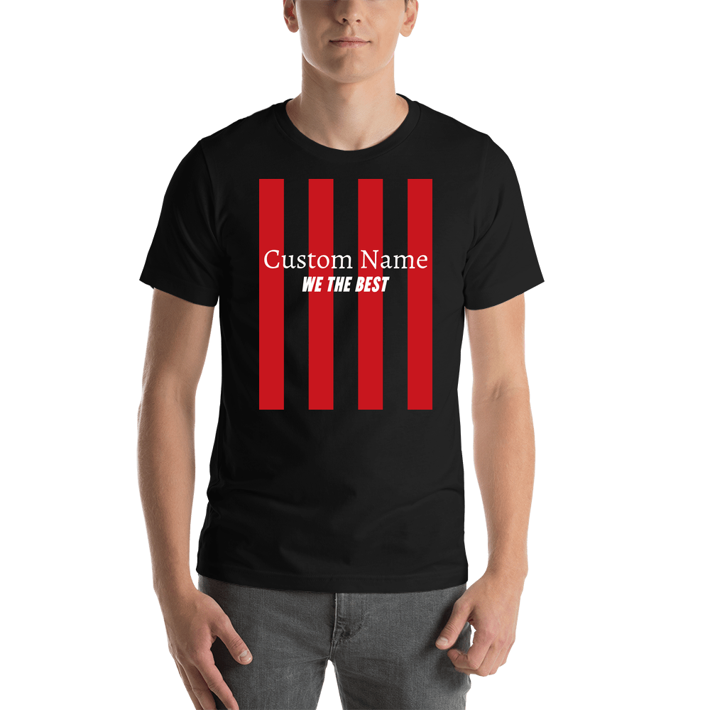 Personalized Milan Italy Soccer T-Shirt - Black - Shirt View