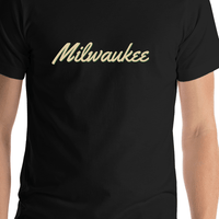 Thumbnail for Personalized Milwaukee T-Shirt - Black - Shirt Close-Up View
