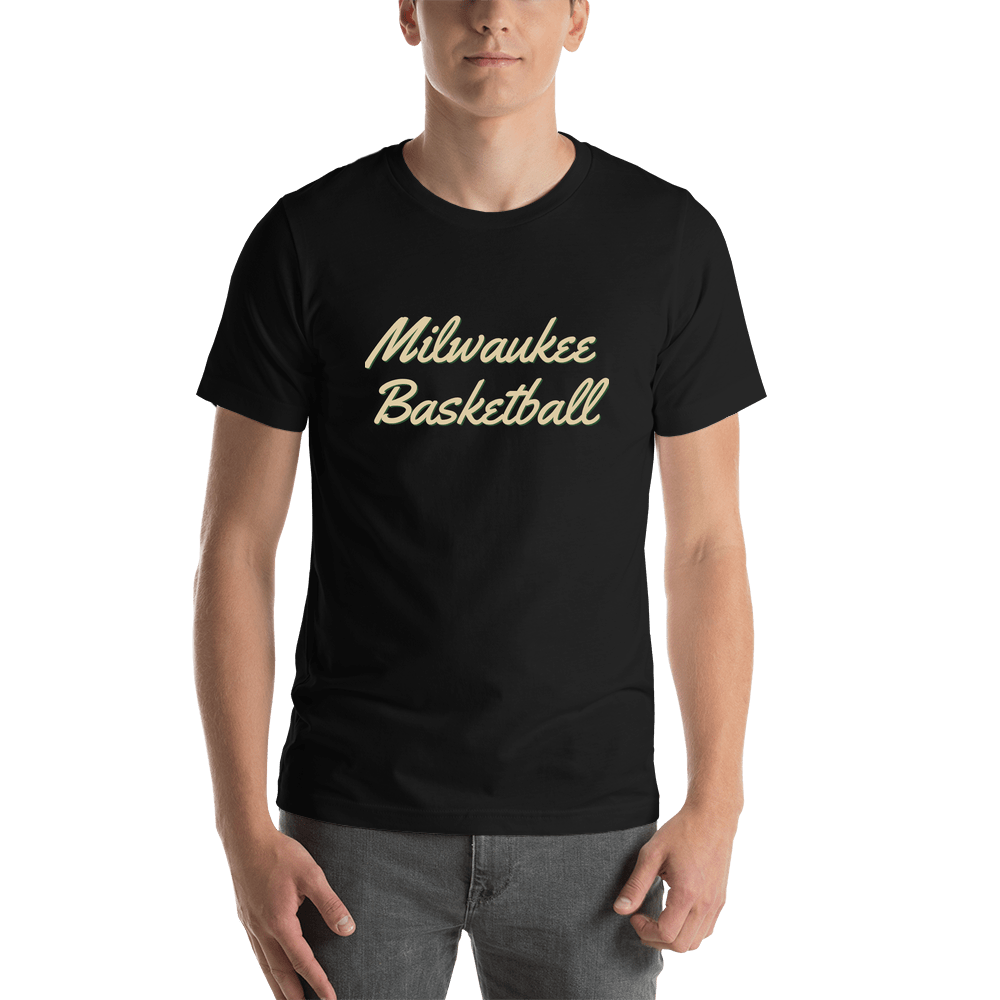 Personalized Milwaukee Basketball T-Shirt - Black - Shirt View