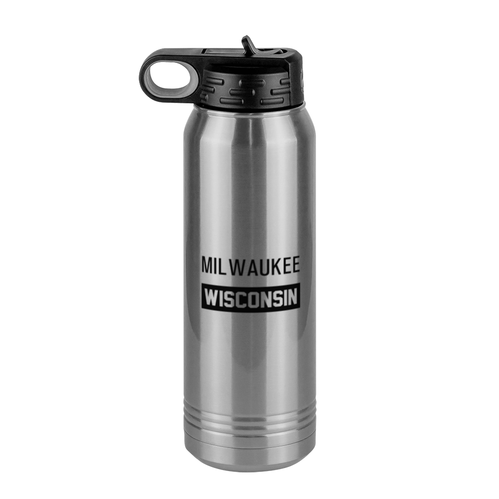 Personalized Milwaukee Wisconsin Water Bottle (30 oz) - Left View