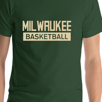 Thumbnail for Milwaukee Basketball T-Shirt - Green - Shirt Close-Up View