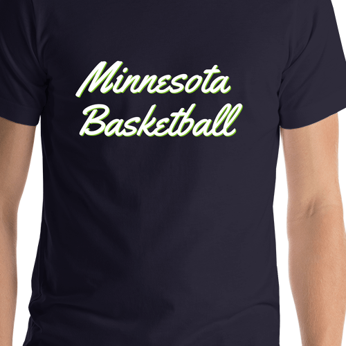 Personalized Minnesota Basketball T-Shirt - Blue - Shirt Close-Up View