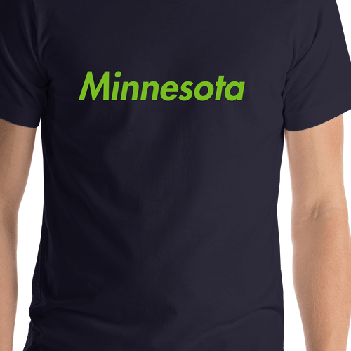 Personalized Minnesota T-Shirt - Blue - Shirt Close-Up View