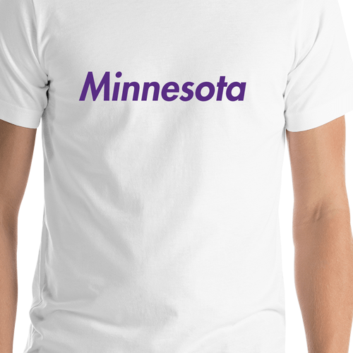 Personalized Minnesota T-Shirt - White - Shirt Close-Up View