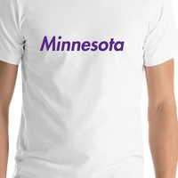 Thumbnail for Personalized Minnesota T-Shirt - White - Shirt Close-Up View