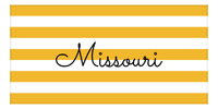Thumbnail for Personalized Missouri Striped Beach Towel - Yellow and White - Front View