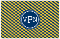 Thumbnail for Personalized Mod 2 Placemat - Navy and Mustard - Navy Circle Frame -  View