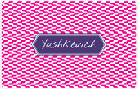 Thumbnail for Personalized Mod 2 Placemat - Hot Pink and White - Indigo Decorative Rectangle Frame -  View