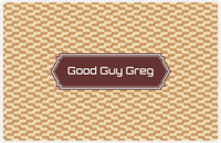 Thumbnail for Personalized Mod 2 Placemat - Light Brown and Champagne - Brown Decorative Rectangle Frame -  View
