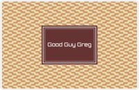 Thumbnail for Personalized Mod 2 Placemat - Light Brown and Champagne - Brown Rectangle Frame -  View