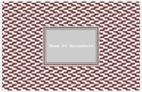 Thumbnail for Personalized Mod 2 Placemat - Brown and White - Light Grey Rectangle Frame -  View