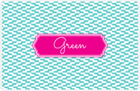 Thumbnail for Personalized Mod 2 Placemat - Viking Blue and White - Hot Pink Decorative Rectangle Frame -  View