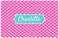 Thumbnail for Personalized Mod 2 Placemat - Hot Pink and White - Viking Blue Decorative Rectangle Frame -  View