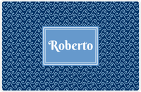 Thumbnail for Personalized Mod 3 Placemat - Navy and Light Blue - Glacier Rectangle Frame -  View