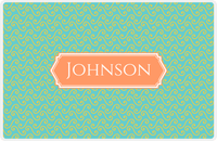 Thumbnail for Personalized Mod 3 Placemat - Viking Blue and Mustard - Tangerine Decorative Rectangle Frame -  View