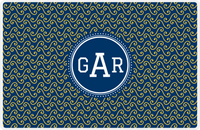 Thumbnail for Personalized Mod 3 Placemat - Navy and Mustard - Navy Circle Frame -  View