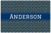 Thumbnail for Personalized Mod 3 Placemat - Navy and Mustard - Navy Ribbon Frame -  View