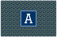 Thumbnail for Personalized Mod 3 Placemat - Navy and Mustard - Navy Square Frame -  View
