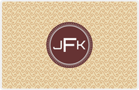 Thumbnail for Personalized Mod 3 Placemat - Light Brown and Champagne - Brown Circle Frame -  View