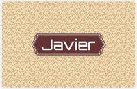 Thumbnail for Personalized Mod 3 Placemat - Light Brown and Champagne - Brown Decorative Rectangle Frame -  View