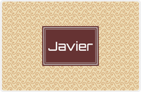 Thumbnail for Personalized Mod 3 Placemat - Light Brown and Champagne - Brown Rectangle Frame -  View