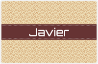 Thumbnail for Personalized Mod 3 Placemat - Light Brown and Champagne - Brown Ribbon Frame -  View