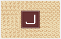 Thumbnail for Personalized Mod 3 Placemat - Light Brown and Champagne - Brown Square Frame -  View