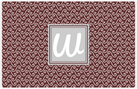 Thumbnail for Personalized Mod 3 Placemat - Brown and White - Light Grey Square Frame -  View