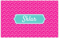 Thumbnail for Personalized Mod 3 Placemat - Hot Pink and White - Viking Blue Decorative Rectangle Frame -  View