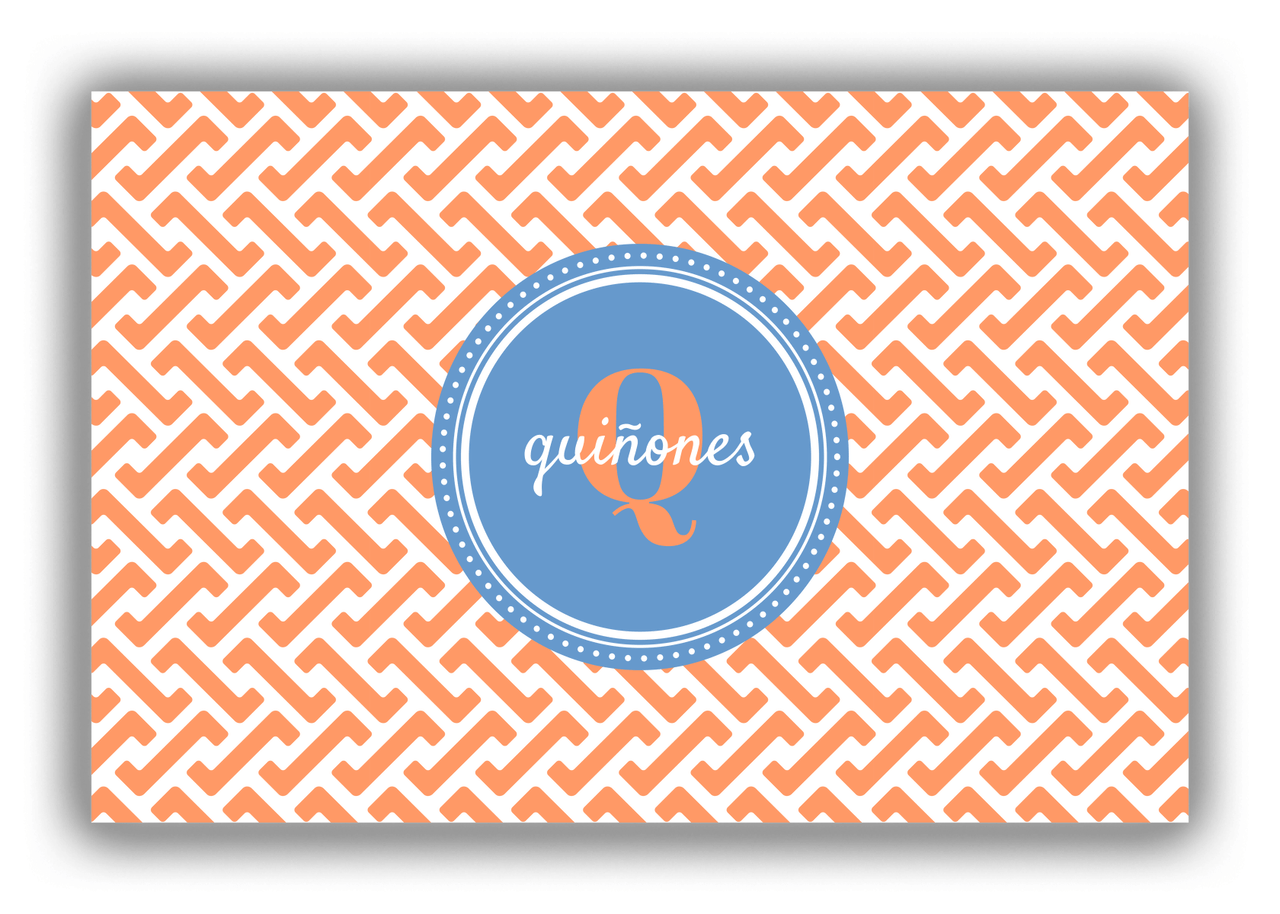 Personalized Mod Canvas Wrap & Photo Print I - Orange with Circle Nameplate - Front View