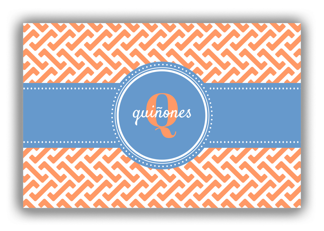Personalized Mod Canvas Wrap & Photo Print I - Orange with Circle Ribbon Nameplate - Front View