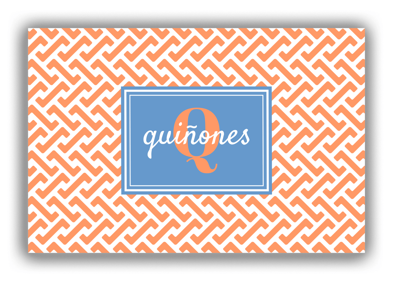 Personalized Mod Canvas Wrap & Photo Print I - Orange with Rectangle Nameplate - Front View