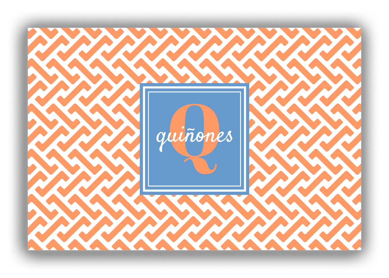 Personalized Mod Canvas Wrap & Photo Print I - Orange with Square Nameplate - Front View