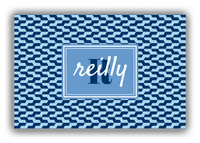 Thumbnail for Personalized Mod Canvas Wrap & Photo Print II - Blue with Rectangle Nameplate - Front View