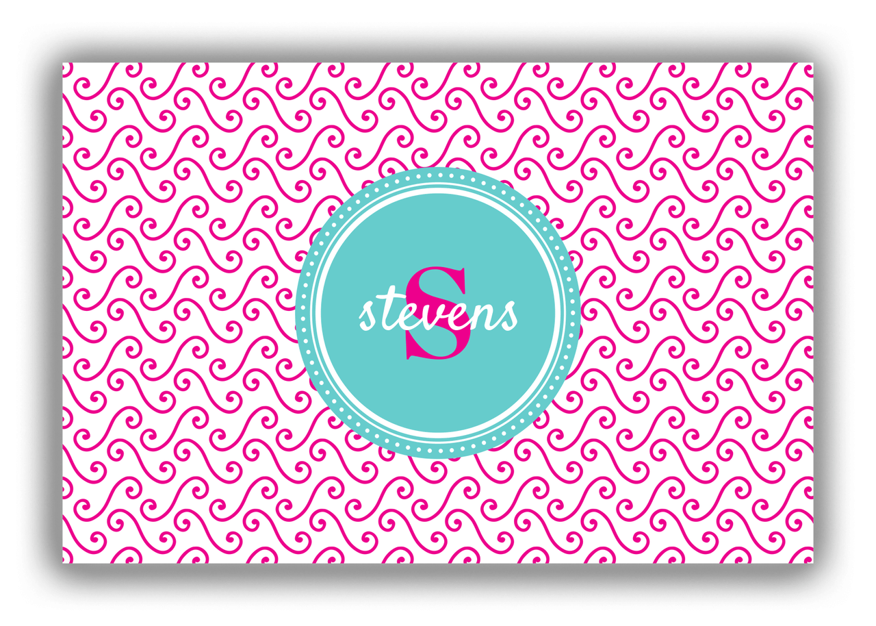 Personalized Mod Canvas Wrap & Photo Print III - Pink with Circle Nameplate - Front View