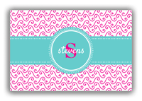 Thumbnail for Personalized Mod Canvas Wrap & Photo Print III - Pink with Circle Ribbon Nameplate - Front View