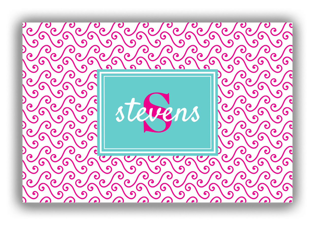 Personalized Mod Canvas Wrap & Photo Print III - Pink with Rectangle Nameplate - Front View