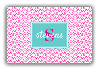 Thumbnail for Personalized Mod Canvas Wrap & Photo Print III - Pink with Rectangle Nameplate - Front View