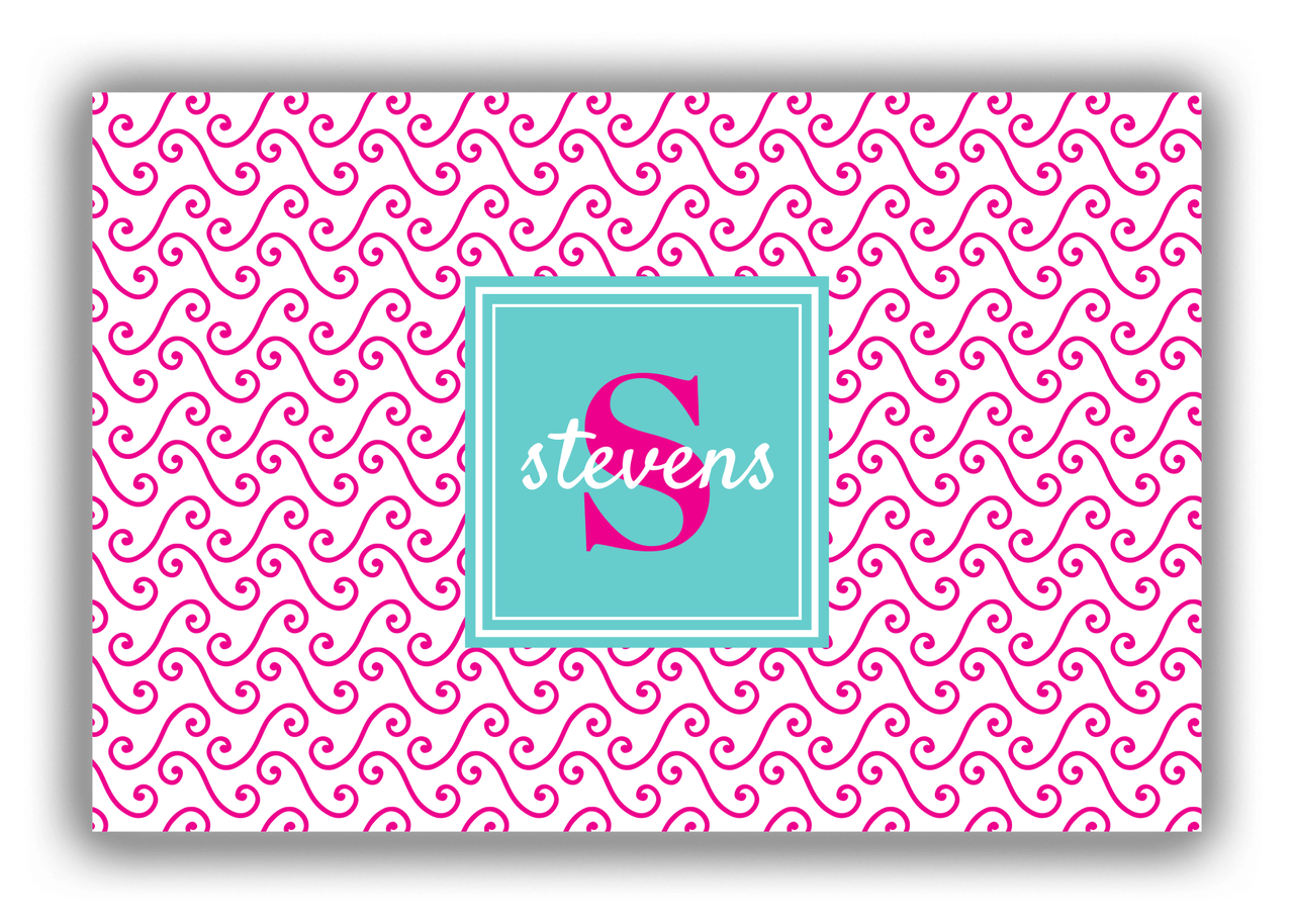 Personalized Mod Canvas Wrap & Photo Print III - Pink with Square Nameplate - Front View